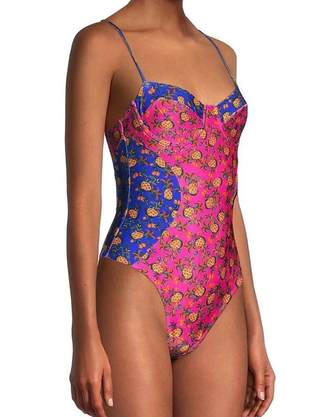 Women’s Farm RioPink & Blue Pineapple Print One-Piece Swimsuit - Picture 4 of 7